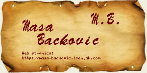Maša Backović vizit kartica